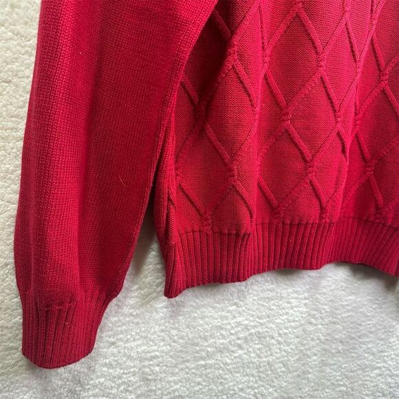 IZOD Men's Argyle Red Pullover Sweater 2XL Long Sleeve Casual - Picture 5 of 9